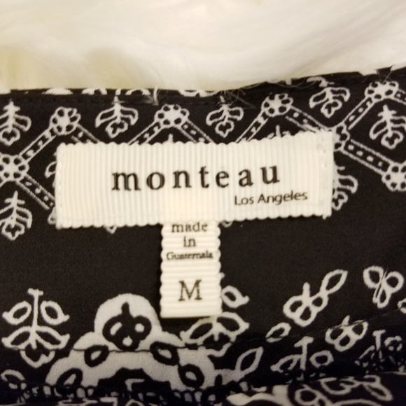 Monteau Black & White Patterned High-rise Shorts M - Picture 6 of 6